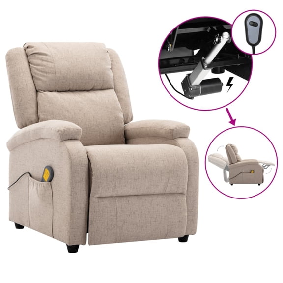 Casafoyer Electric Massage Recliner Cream Fabric