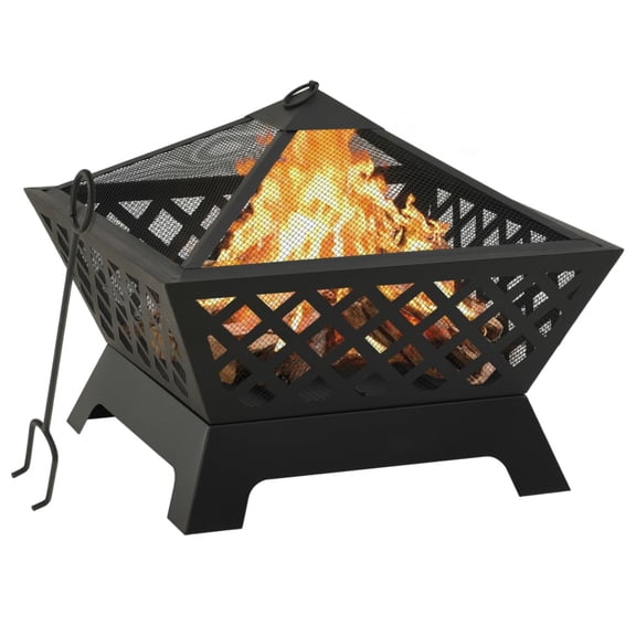 Casafoyer Fire Pit with Poker 25.2" XXL Steel