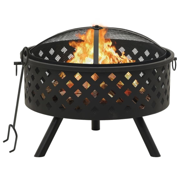 Casafoyer Fire Pit with Poker 26.8" XXL Steel