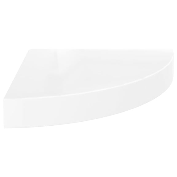 Casafoyer Floating Corner Shelf High Gloss White 9.8"x9.8"x1.5" MDF