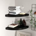 thumbnail image 1 of Casafoyer Floating Corner Shelves 2 pcs Black 13.8"x13.8"x1.5" MDF, 1 of 2