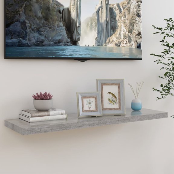Casafoyer Floating Wall Shelf Concrete Gray 39.4"x9.3"x1.5" MDF