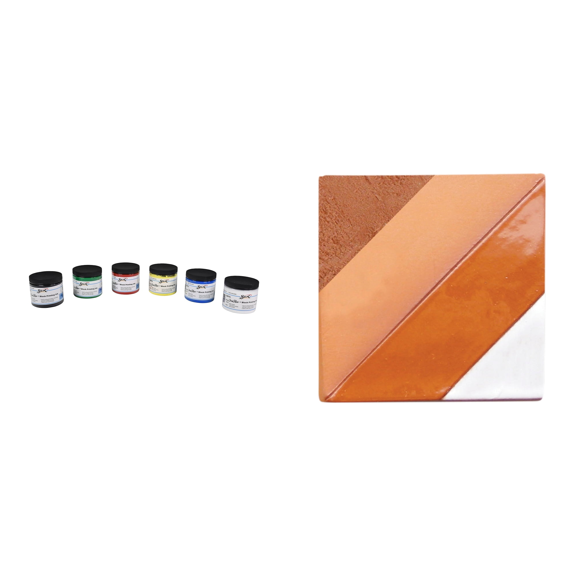 Casafoyer Flow Block Printing Ink & Casafoyer Low Fire Moist Earthenware Clay Combo Kit - Perfect for Creative Art Projects