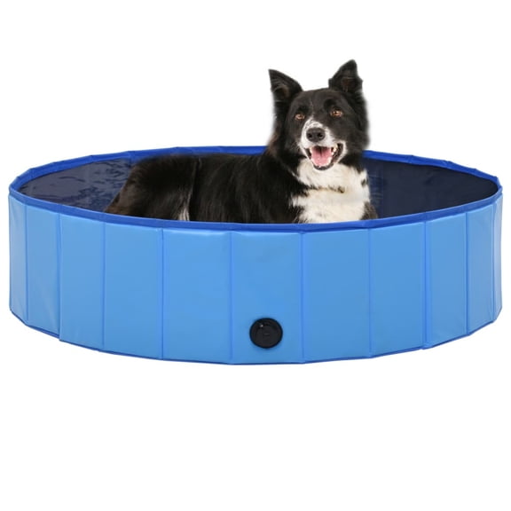 Casafoyer Foldable Dog Swimming Pool Blue 47.2"x11.8" PVC