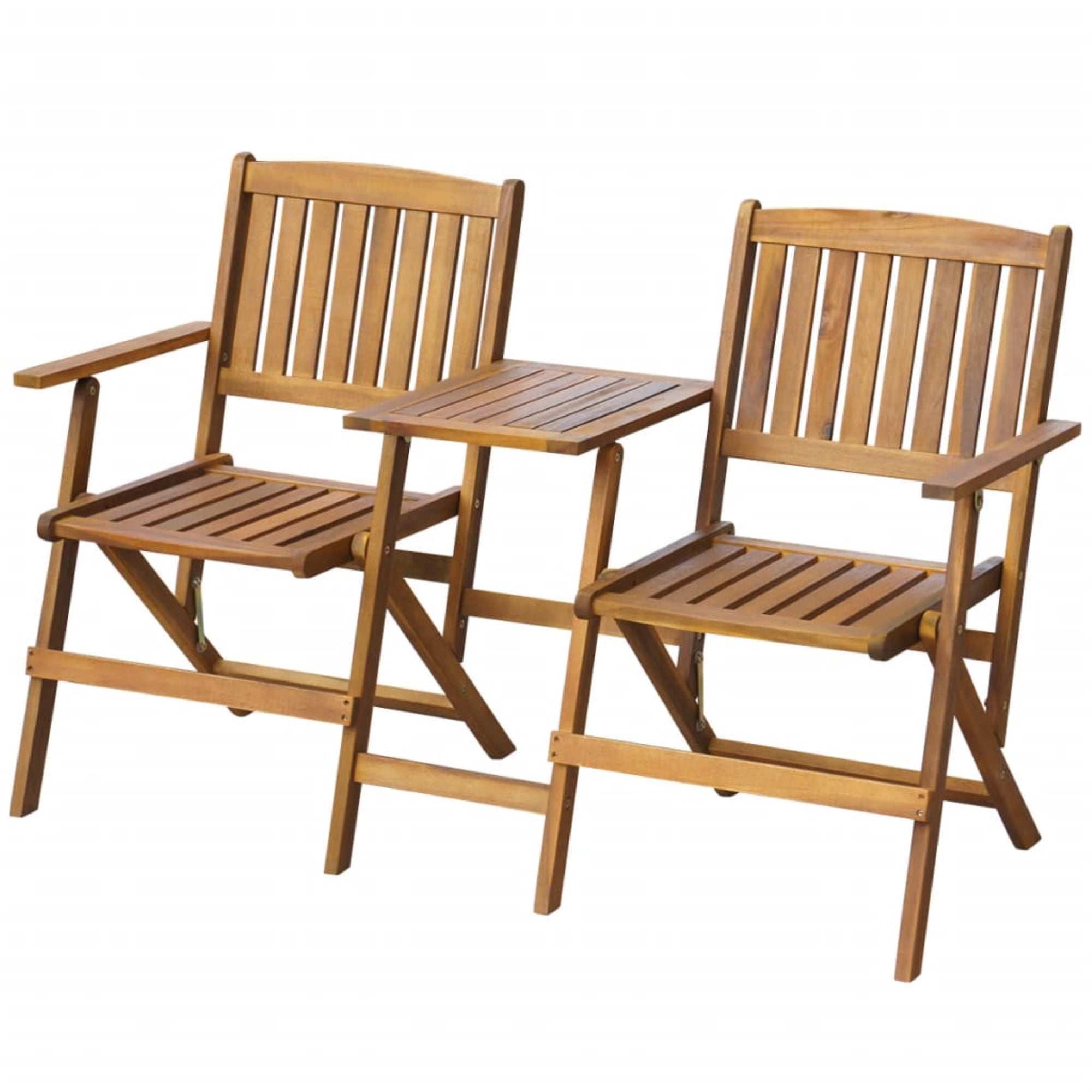 Casafoyer Folding Garden Bench with Tea Table 55.1 Solid Acacia Wood ...