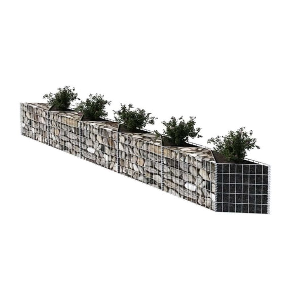Casafoyer Gabion Basket Galvanised Steel 118.1"x11.8"x19.7"