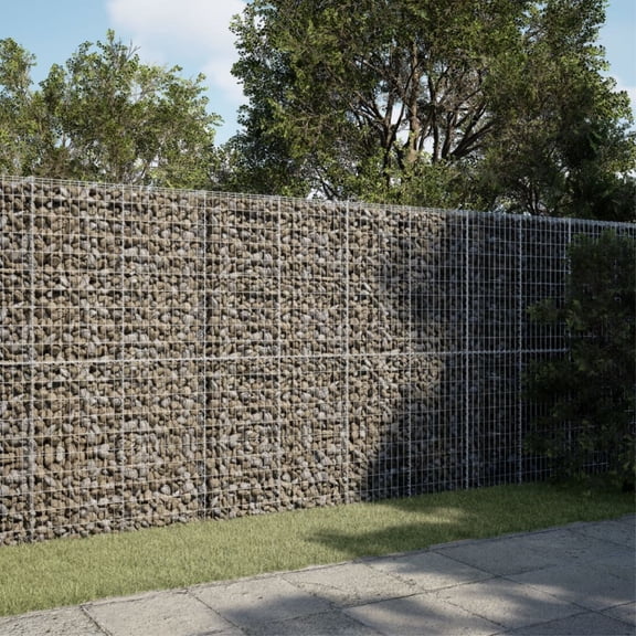 Casafoyer Gabion Basket with Cover 118.1"x39.4"x78.7" Galvanized Iron