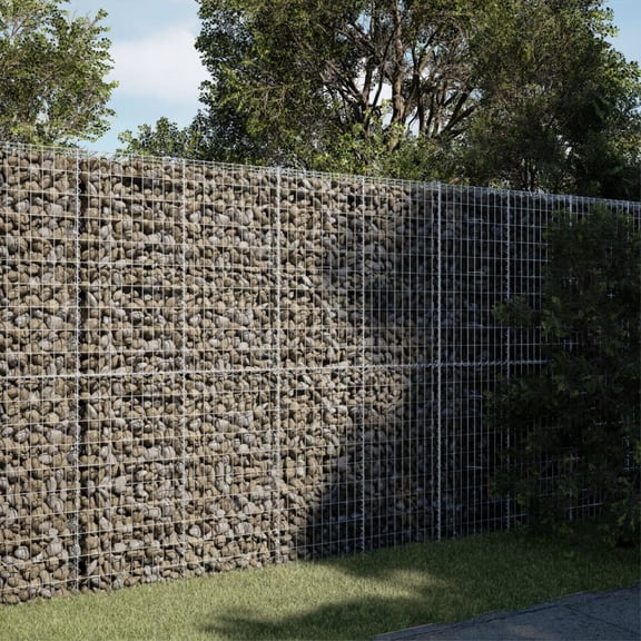 Casafoyer Gabion Basket with Cover 78.7"x19.7"x78.7" Galvanized Iron