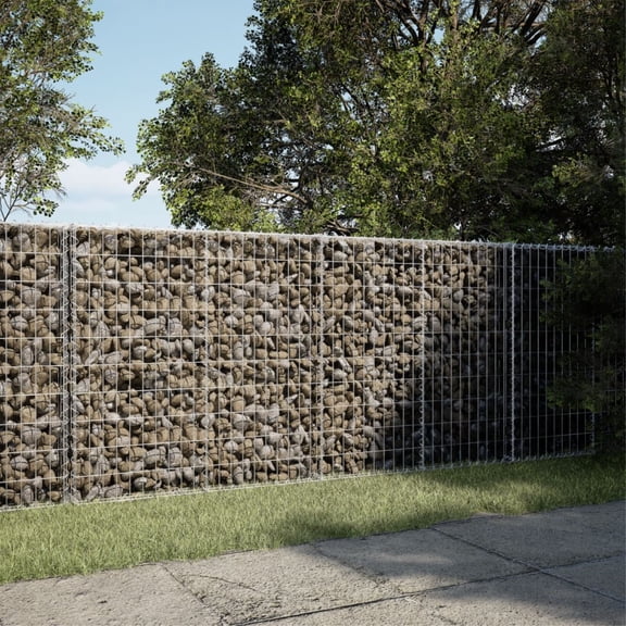 Casafoyer Gabion Basket with Cover 78.7"x39.4"x39.4" Galvanized Iron