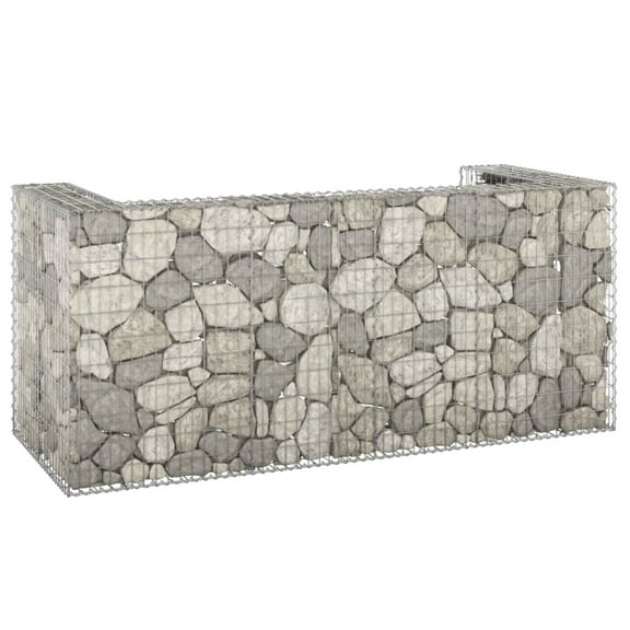 Casafoyer Gabion Wall for Garbage Bins Galvanized Steel 100"x39.4"x43.3"