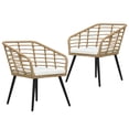 thumbnail image 1 of Casafoyer Garden Chairs with Cushions 2 pcs Poly Rattan Oak, 1 of 3