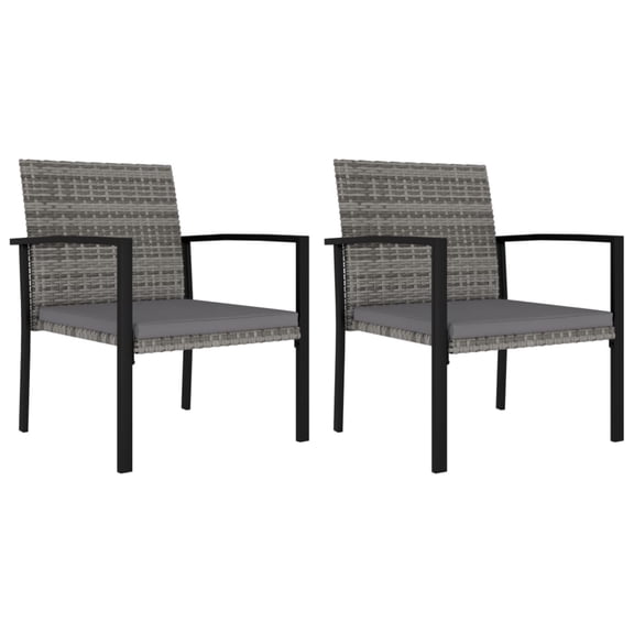 Casafoyer Garden Dining Chairs 2 pcs Poly Rattan Gray