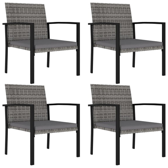 Casafoyer Garden Dining Chairs 4 pcs Poly Rattan Gray
