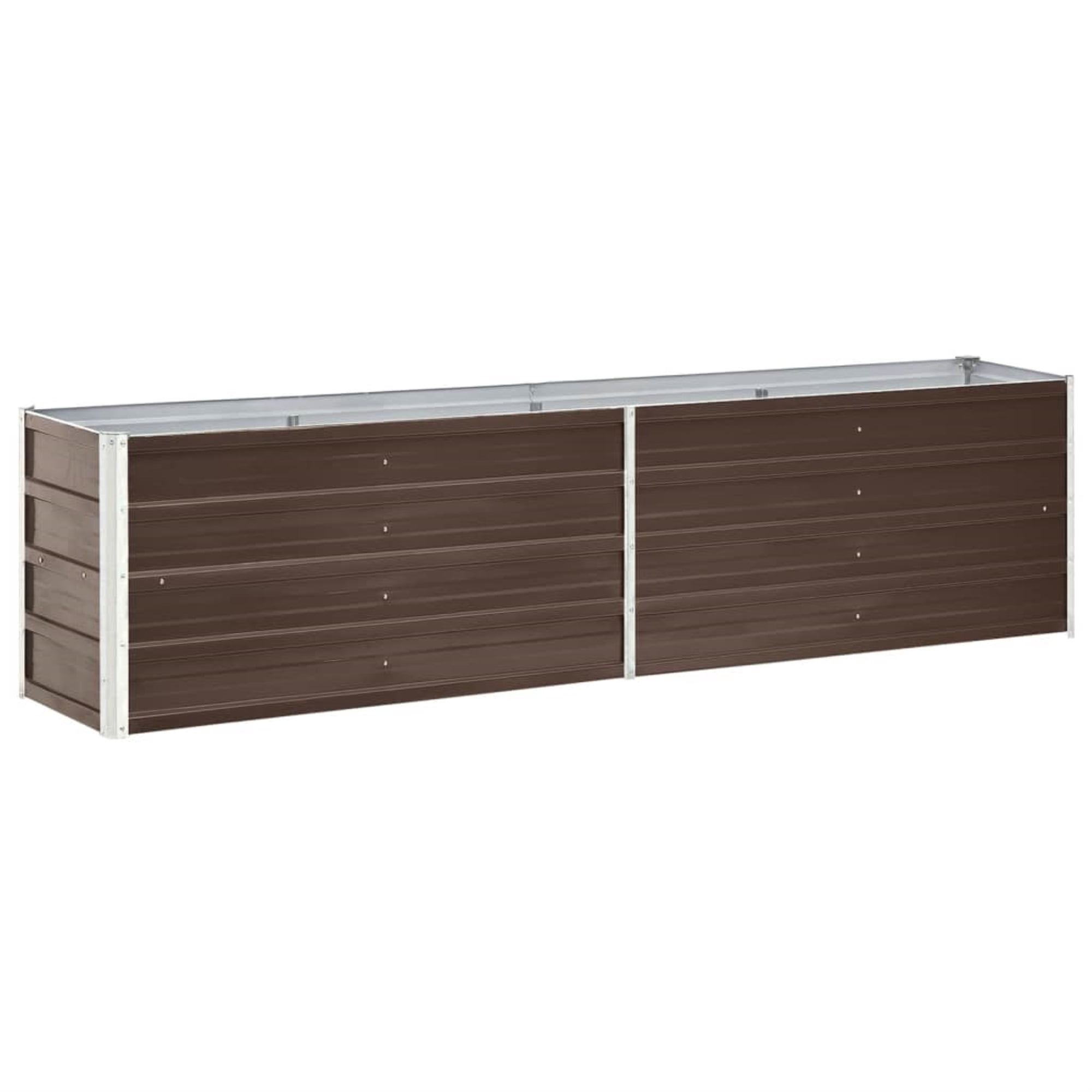Casafoyer Garden Raised Bed Galvanized Steel 94.5"x15.7"x17.7" Brown