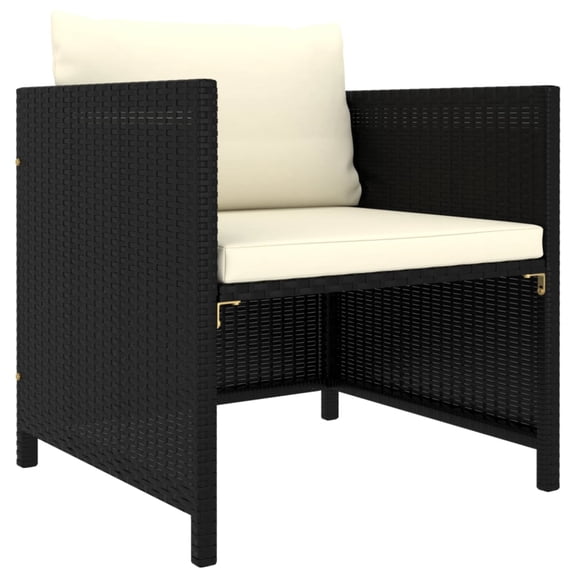 Casafoyer Garden Sofa with Cushions Black Poly Rattan
