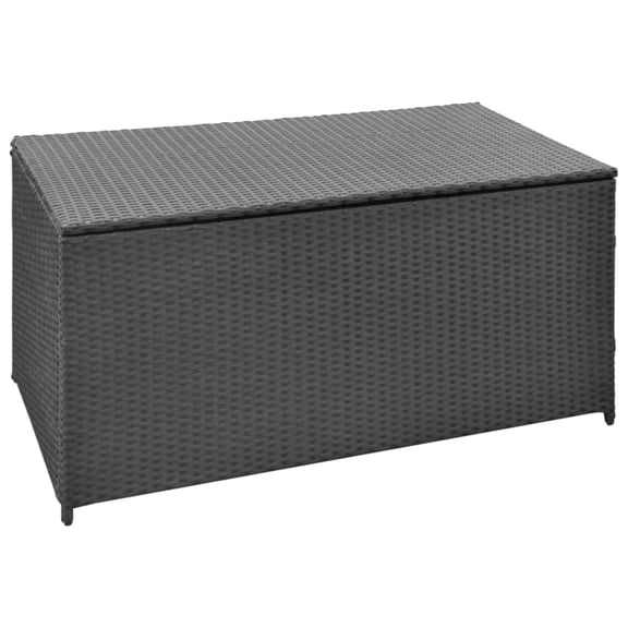 Casafoyer Garden Storage Box Black 47.2"x19.7"x23.6" Poly Rattan