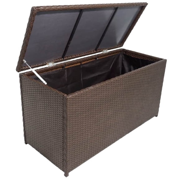 Casafoyer Garden Storage Box Brown 47.2"x19.7"x23.6" Poly Rattan