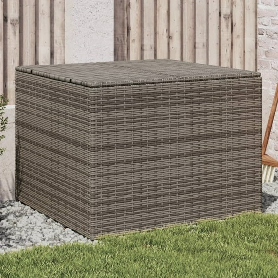 Casafoyer Garden Storage Box Gray 76.9 Gal Poly Rattan
