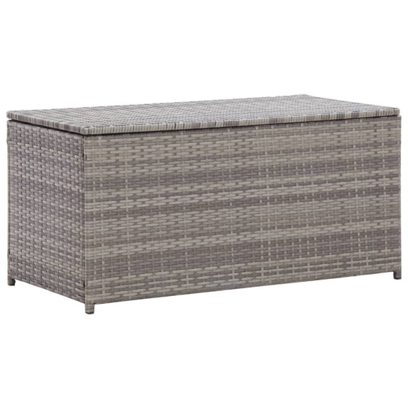 Casafoyer Garden Storage Box Poly Rattan 39.4"x19.7"x19.7" Gray