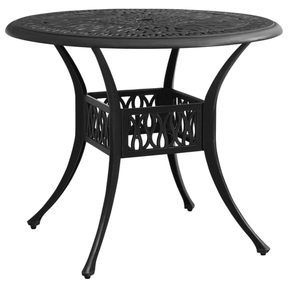 Casafoyer Garden Table Black 35.4"x35.4"x29.1" Cast Aluminum