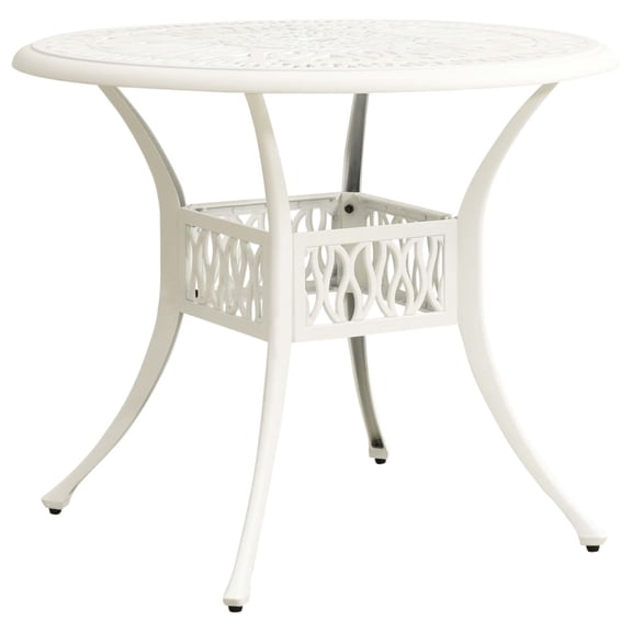 Casafoyer Garden Table White 35.4"x35.4"x29.1" Cast Aluminum