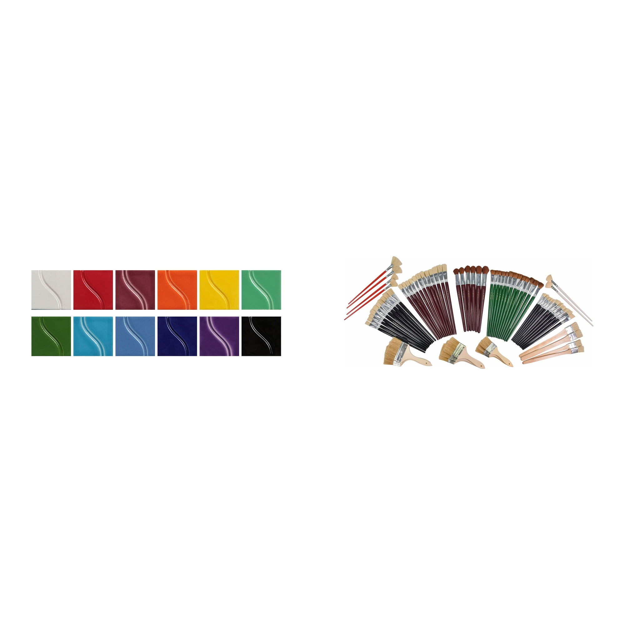 Casafoyer Gloss Glazes and Jumbo Paint Brushes Combo Kit for Arts and Crafts Creativity