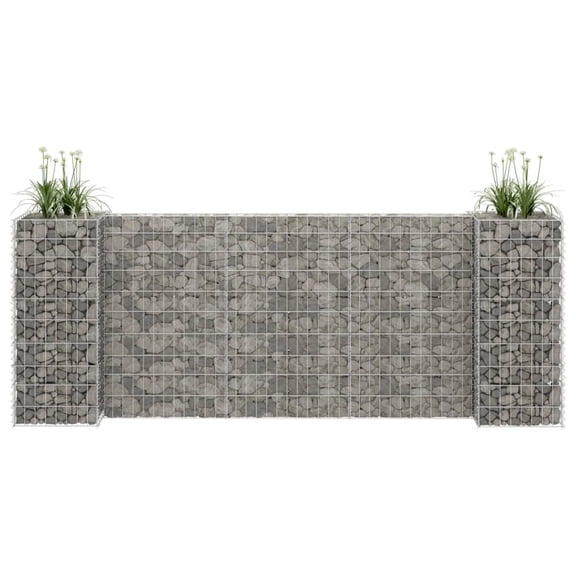 Casafoyer H-Shaped Gabion Planter Steel Wire 223.6"x15.7"x39.4"