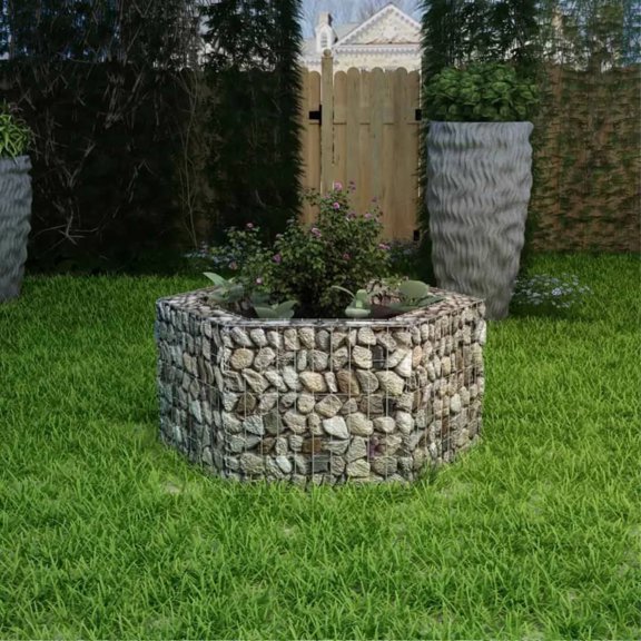 Casafoyer Hexagonal Gabion Raised Bed 39.4"x35.4"x19.7"