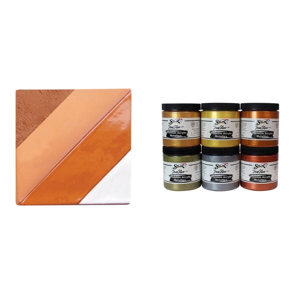 Casafoyer Low Fire Moist Earthenware Clay & Casafoyer Premium Heavy-Bodied Acrylic Metallics Combo Kit for Creative Pottery and Art Projects