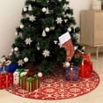 thumbnail image 1 of Casafoyer Luxury Christmas Tree Skirt with Sock Red 48" Fabric, 1 of 2