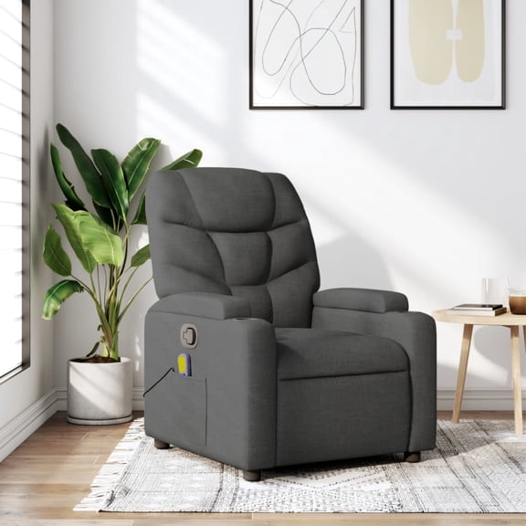 Casafoyer Massage Recliner Chair Dark Gray Fabric