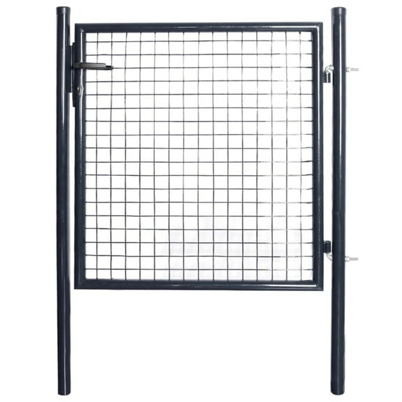 Casafoyer Mesh Garden Gate Galvanised Steel 33.7"x39.4" Gray