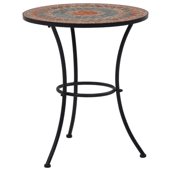 Casafoyer Mosaic Bistro Table Orange/Gray 23.6" Ceramic