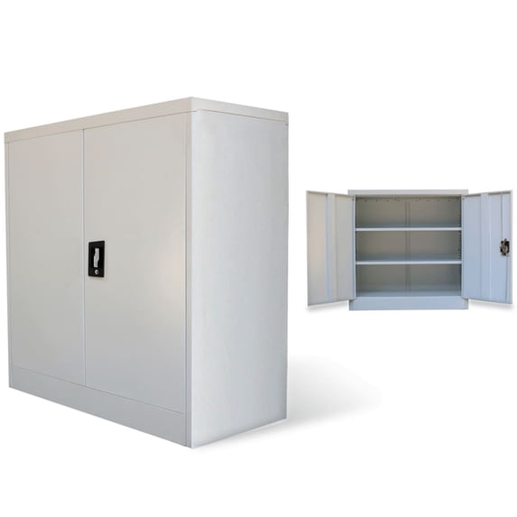 Casafoyer Office Cabinet with 2 Doors Gray 35.4 Steel