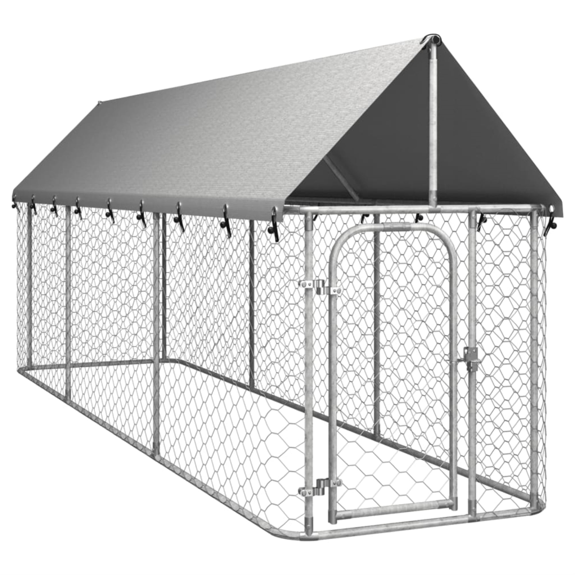 Casafoyer Outdoor Dog Kennel with Roof 157.5"x39.4"x59.1"