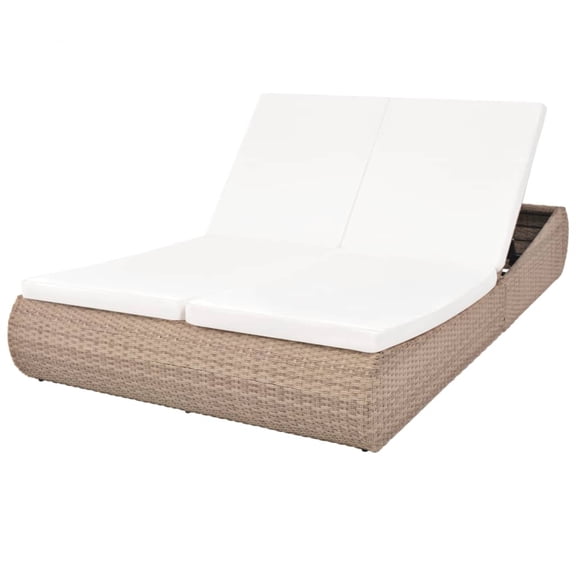 Casafoyer Outdoor Lounge Bed Poly Rattan Beige