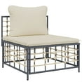thumbnail image 1 of Casafoyer Patio Middle Sofa with Beige Cushions Poly Rattan, 1 of 3