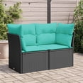 thumbnail image 1 of Casafoyer Patio Sofa with Cushions 2-Seater Black Poly Rattan, 1 of 2