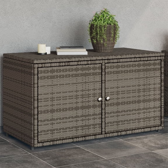 Casafoyer Patio Storage Cabinet Gray 43.3"x21.7"x23.8" Poly Rattan