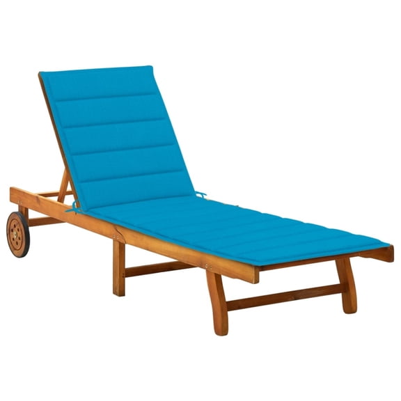 Casafoyer Patio Sun Lounger with Cushion Solid Wood Acacia