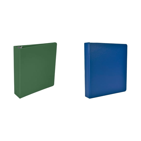 Casafoyer Polypropylene Round Ring Binder, 2 Inch, Green & Casafoyer Stackable D Ring Binder, 2 Inches, Blue - Combo Kit for Organized School and Office Storage