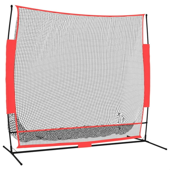 Casafoyer Portable Baseball Net Black and Red 84.6"x42.1"x85" Polyester