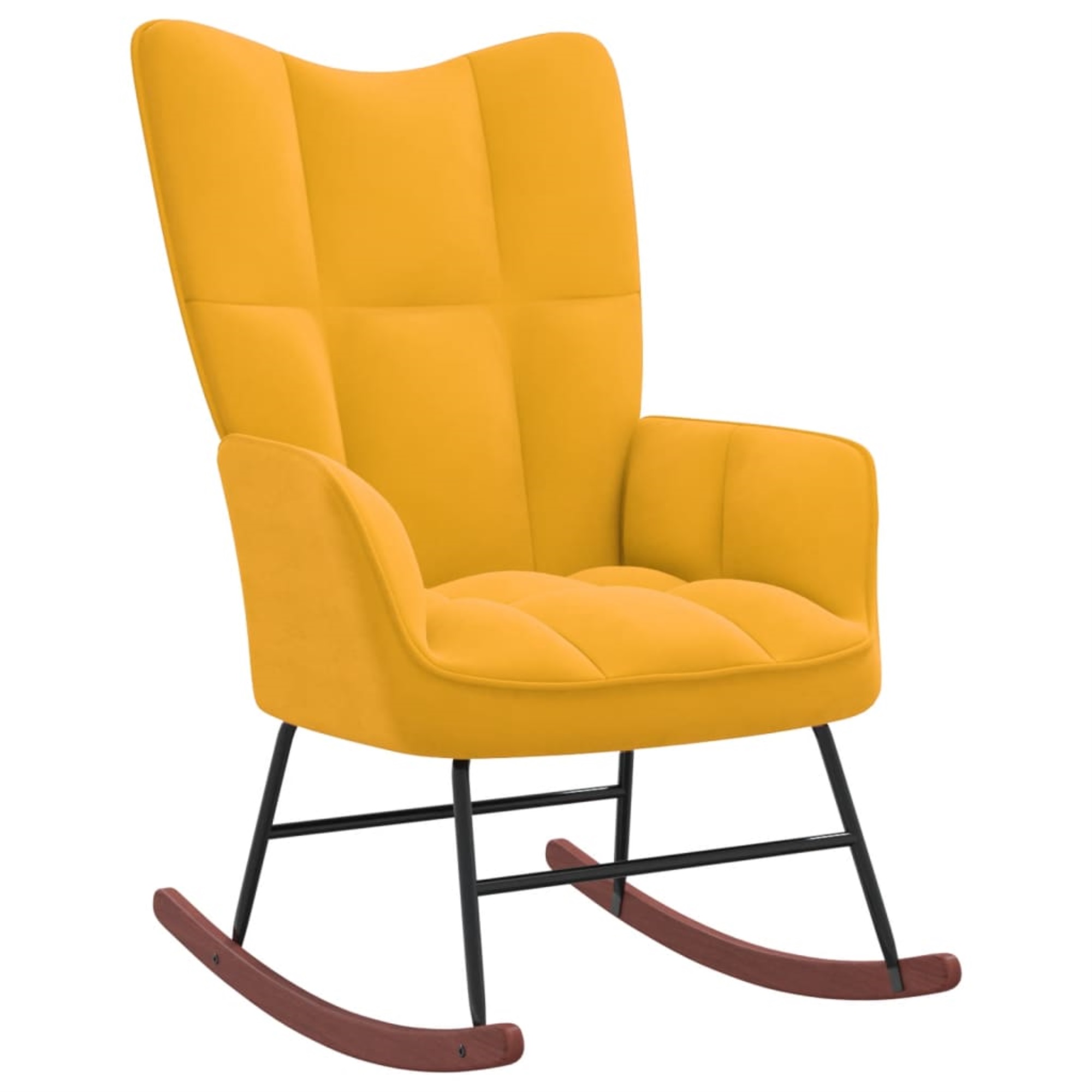 Casafoyer Rocking Chair Mustard Yellow Velvet - Walmart.com