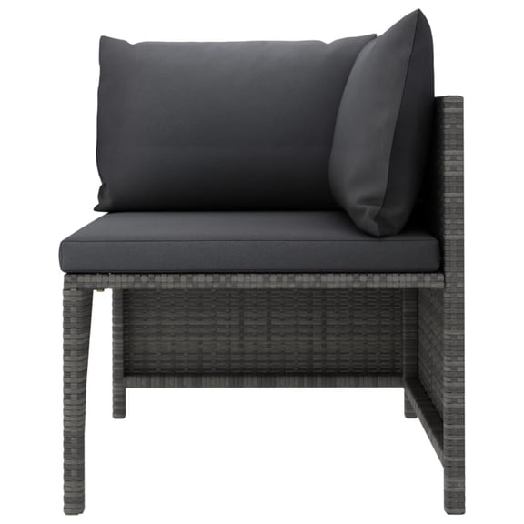 Casafoyer Sectional Corner Sofa with Cushions Gray Poly Rattan