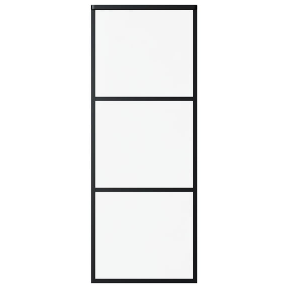 Casafoyer Sliding Door ESG Glass and Aluminum 29.9"x80.7" Black