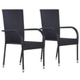 thumbnail image 1 of Casafoyer Stackable Outdoor Chairs 2 pcs Poly Rattan Black, 1 of 3