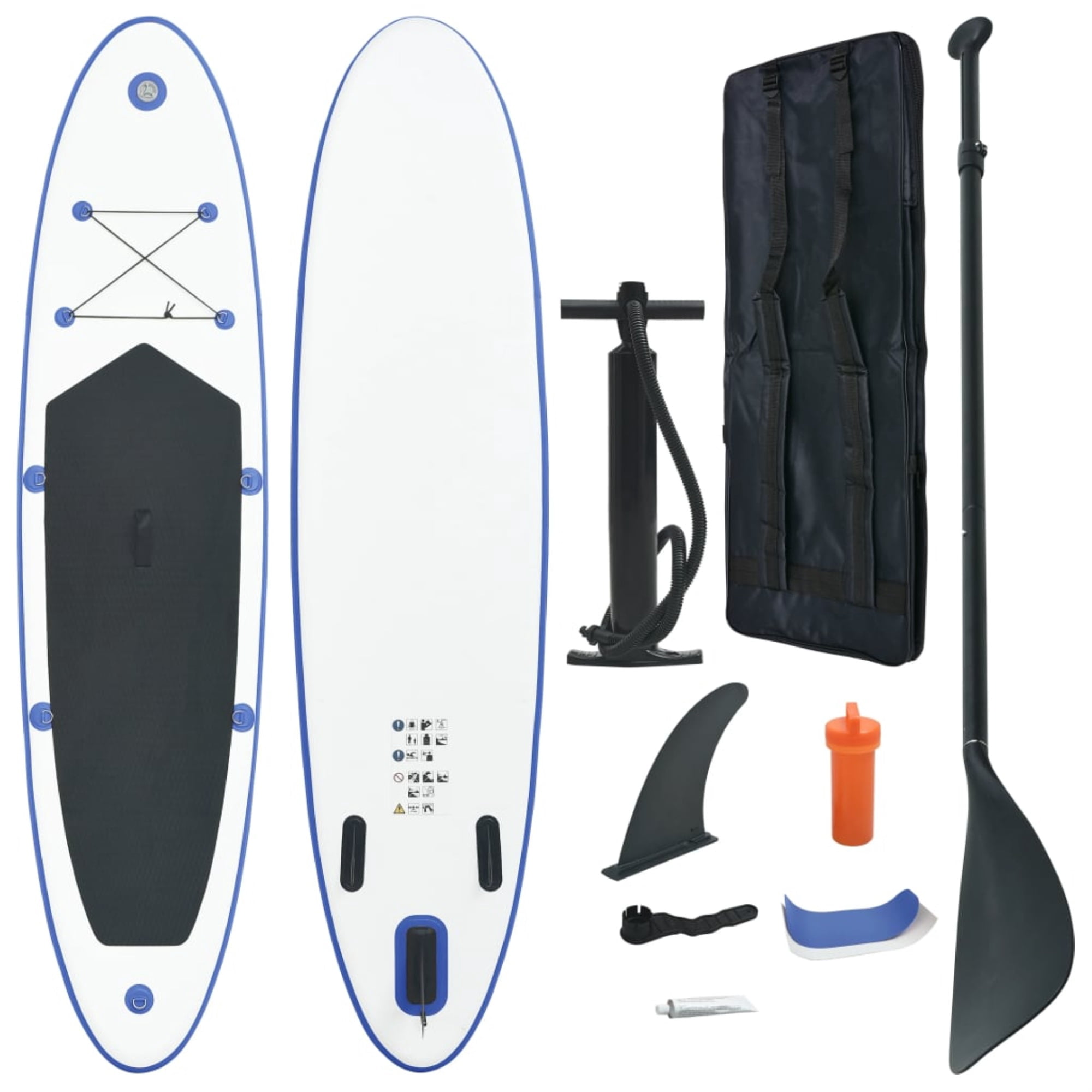 Casafoyer Stand Up Paddle Board Set SUP Surfboard Inflatable Blue and White