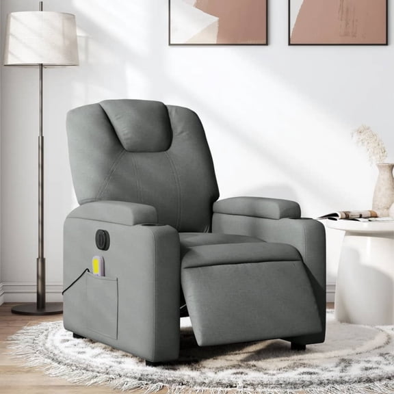 Casafoyer Electric Massage Recliner Chair Dark Gray Fabric