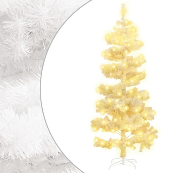 Casafoyer Swirl Christmas Tree with Stand and LEDs White 59.1" PVC