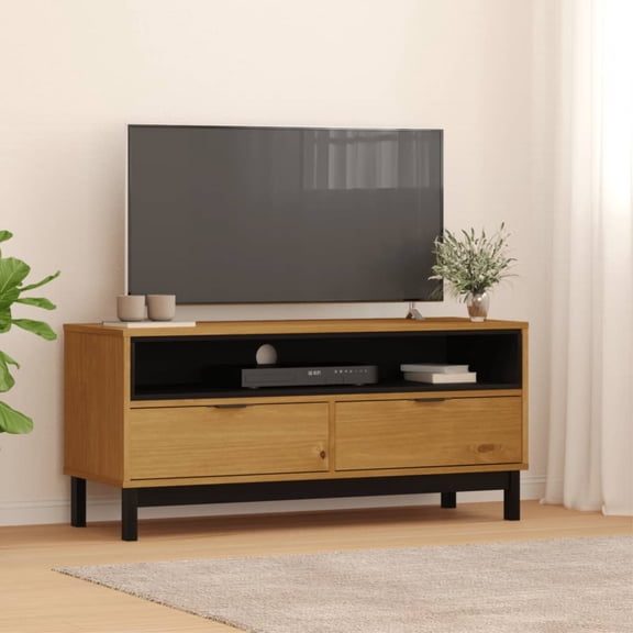 Casafoyer TV Stand FLAM 43.3"x15.7"x19.7" Solid Wood Pine